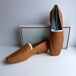 Frances Valentine Camel Leather Loafer